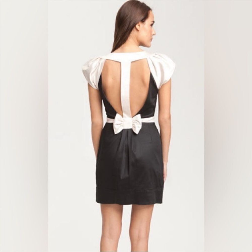 French Connection Black and White Backless Dress, US2